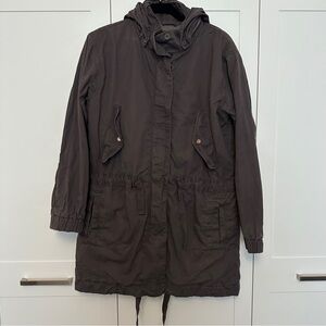 Ladies GAP Dark Grey Hooded Parka Jacket